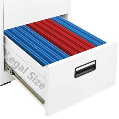 vidaXL Dosya Dolabı Beyaz 46x62x102,5 cm Çelik