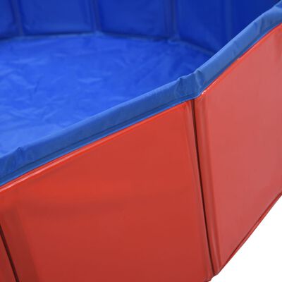 vidaXL Katlanır Köpek Yüzme Havuzu Kırmızı 80x20 cm PVC
