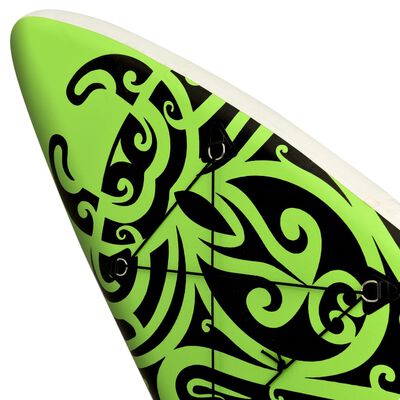 vidaXL Şişme Kürek Sörfü Seti Yeşil 305x76x15 cm