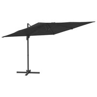 vidaXL Alüminyum Direkli Yandan Gövdeli Şemsiye Siyah 300x300 cm