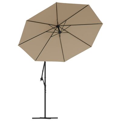 vidaXL Yandan Gövdeli Şemsiye için Yedek Kumaş Taupe 300 cm
