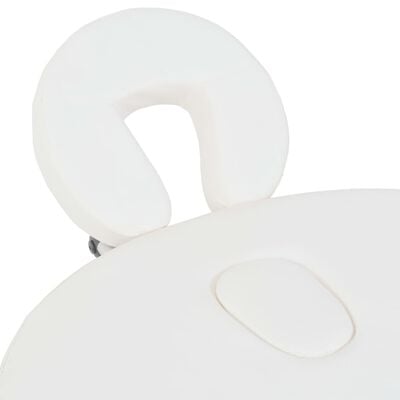 vidaXL Çanta Tipi Masaj Masası 2 Köpük Rulolu Beyaz Oval 4 cm Kalınlık