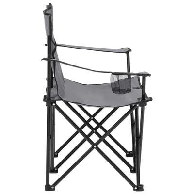 vidaXL 2 Kişilik Katlanır Kamp Sandalyesi Gri Çelik ve Kumaş