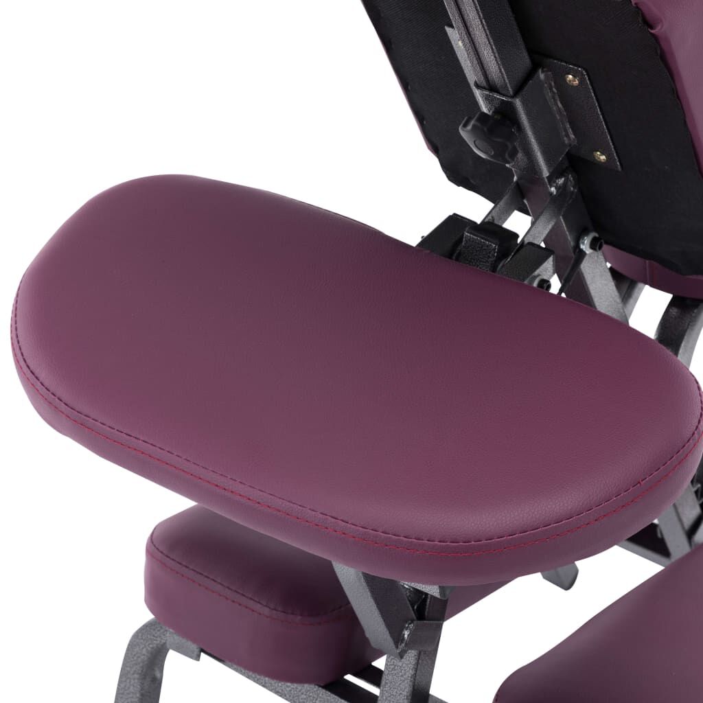 vidaXL Masaj Sandalyesi Bordo 122x81x48 cm Suni Deri