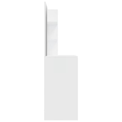 vidaXL Aynalı Makyaj Masası Parlak Beyaz 74,5x40x141 cm