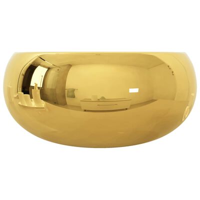 vidaXL Lavabo Altın Sarısı 40x15 cm Seramik