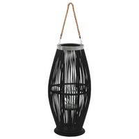 vidaXL Asma Mumluk Siyah 60 cm Bambu