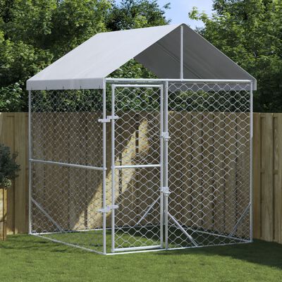 vidaXL Çatılı Bahçe Köpek Kafesi 2x2x2,5 m Galvanizli Çelik