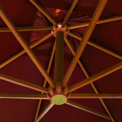 vidaXL Yandan Gövdeli Şemsiye Kiremit Rengi 3x3 m Masif Köknar Ağacı