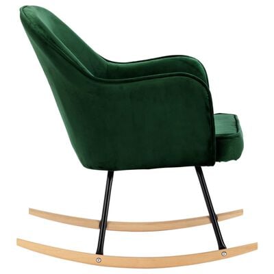 vidaXL Sallanan Sandalye Koyu Yeşil Kadife
