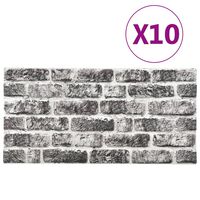 vidaXL 10 Adet 3D Duvar Paneli Koyu Gri Tuğla Desenli EPS