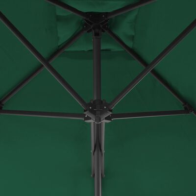 vidaXL Çelik Gövdeli Bahçe Şemsiyesi Yeşil 250x250 cm