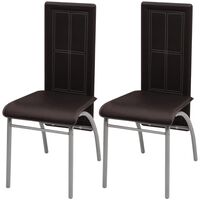vidaXL Yemek Sandalyesi 2 Adet Kahverengi Suni Deri