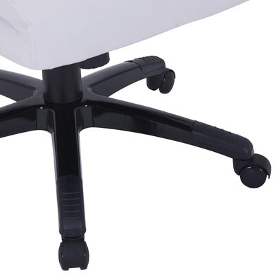 vidaXL Döner Sandalye Suni Deri Ayarlanabilir Beyaz
