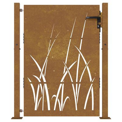 vidaXL Bahçe Kapısı 105x155 cm Korten Çelik Çim Tasarımı