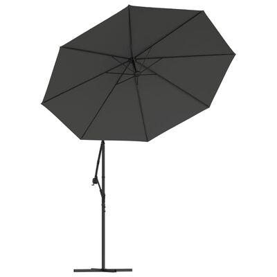 vidaXL Yandan Gövdeli Şemsiye için Yedek Kumaş Antrasit 300 cm