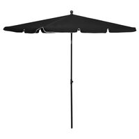 vidaXL Bahçe Güneş Şemsiyesi Siyah 210x140 cm