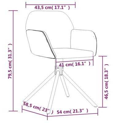 vidaXL Döner Yemek Sandalyesi 2 Adet Pembe Kadife