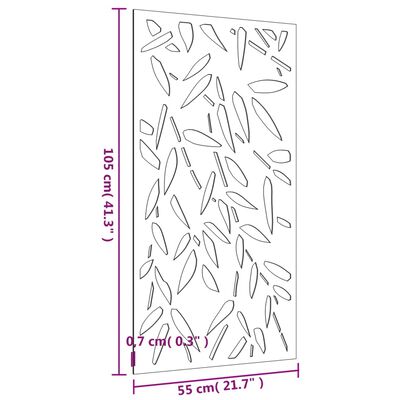 vidaXL Bahçe Duvarı Dekorasyonu 105x55 cm Corten Çelik Bambu Deseni