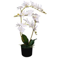 vidaXL Saksıda Yapay Orkide Çiçeği Beyaz 65 cm