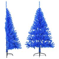 vidaXL Ayaklı Yapay Yılbaşı Ağacı Yarım Mavi 120 cm PVC