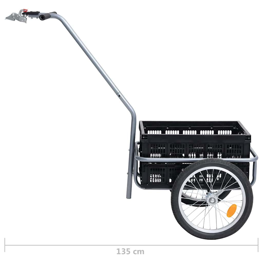 vidaXL 50 L Katlanabilir Taşıma Kutulu Bisiklet Römorku Siyah 150 kg