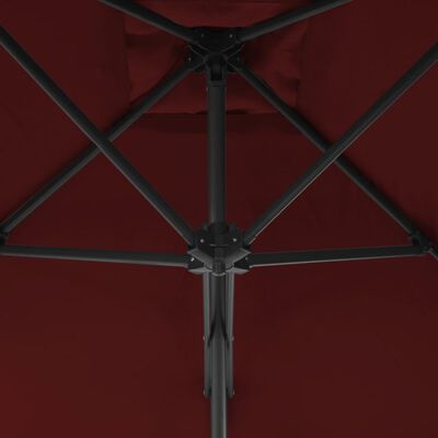 vidaXL Yandan Gövdeli Çelik Şemsiye Bordo 300x230 cm
