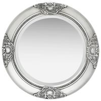 vidaXL Duvar Aynası Gümüş Rengi 50 cm Barok Stil