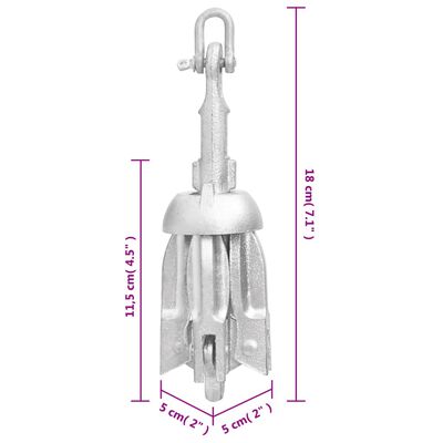 vidaXL Halatlı Katlanır Şemsiye Çapa Gümüş 0,7 kg Dövülebilir Demir
