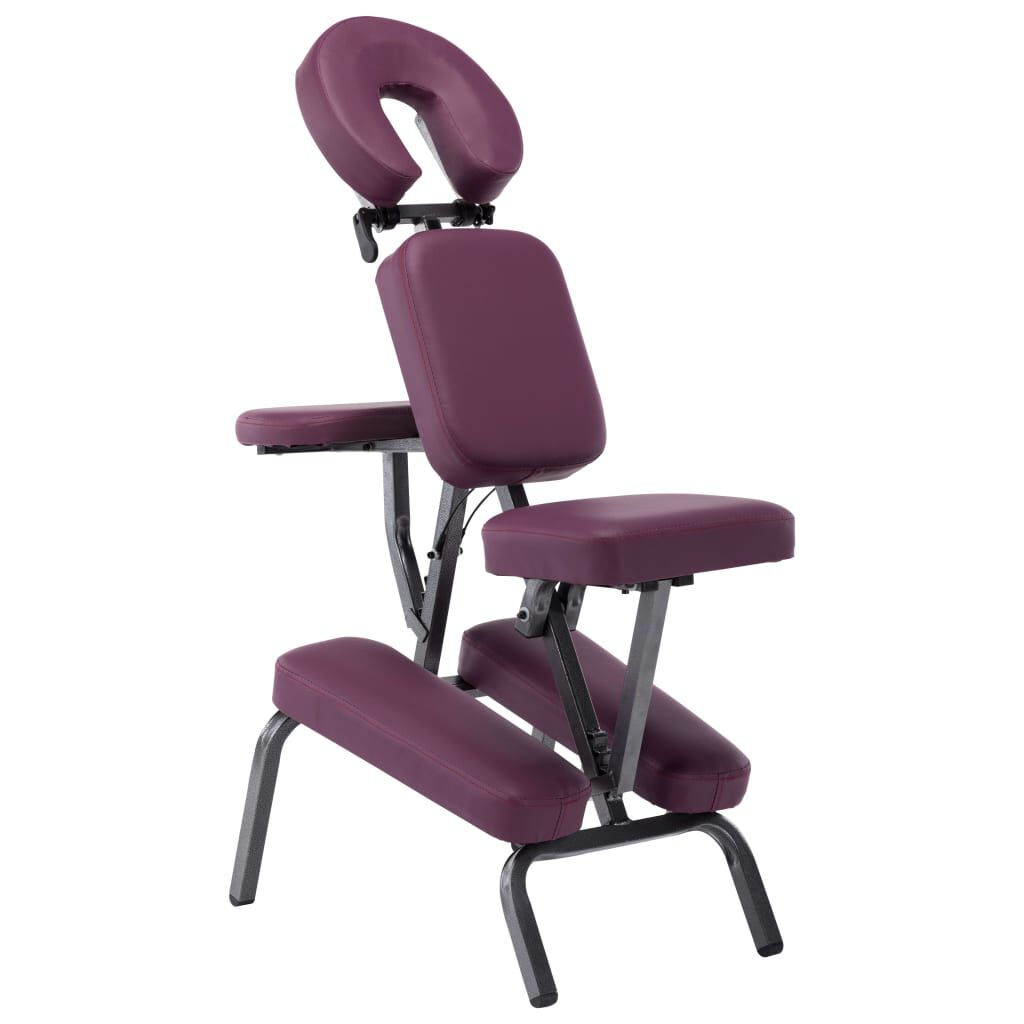 vidaXL Masaj Sandalyesi Bordo 122x81x48 cm Suni Deri