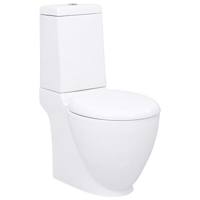 vidaXL Seramik Tuvalet Arkadan Su Akışlı Beyaz