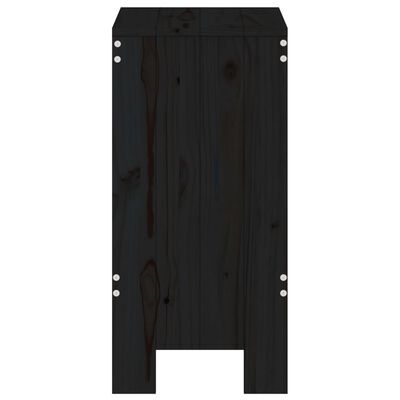vidaXL Bar Taburesi 2 Adet Siyah 40x36x75 cm Masif Çam Ağacı