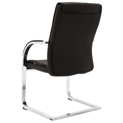 vidaXL U Ayaklı Ofis Sandalyesi Siyah Suni Deri