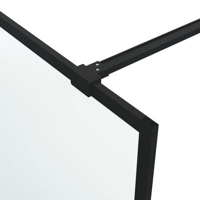 vidaXL Yan Panel Duşakabin Siyah 80x195 cm Buzlu ESG Cam
