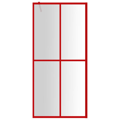 vidaXL Yan Panel Duşakabin Kırmızı 80x195 cm Şeffaf Temperli Cam