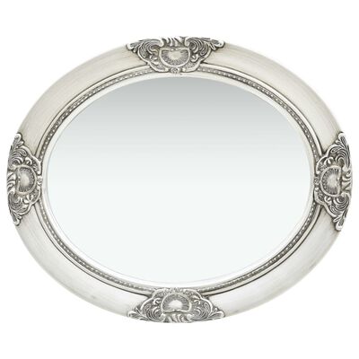 vidaXL Duvar Aynası Gümüş Rengi 50x60 cm Barok Stil