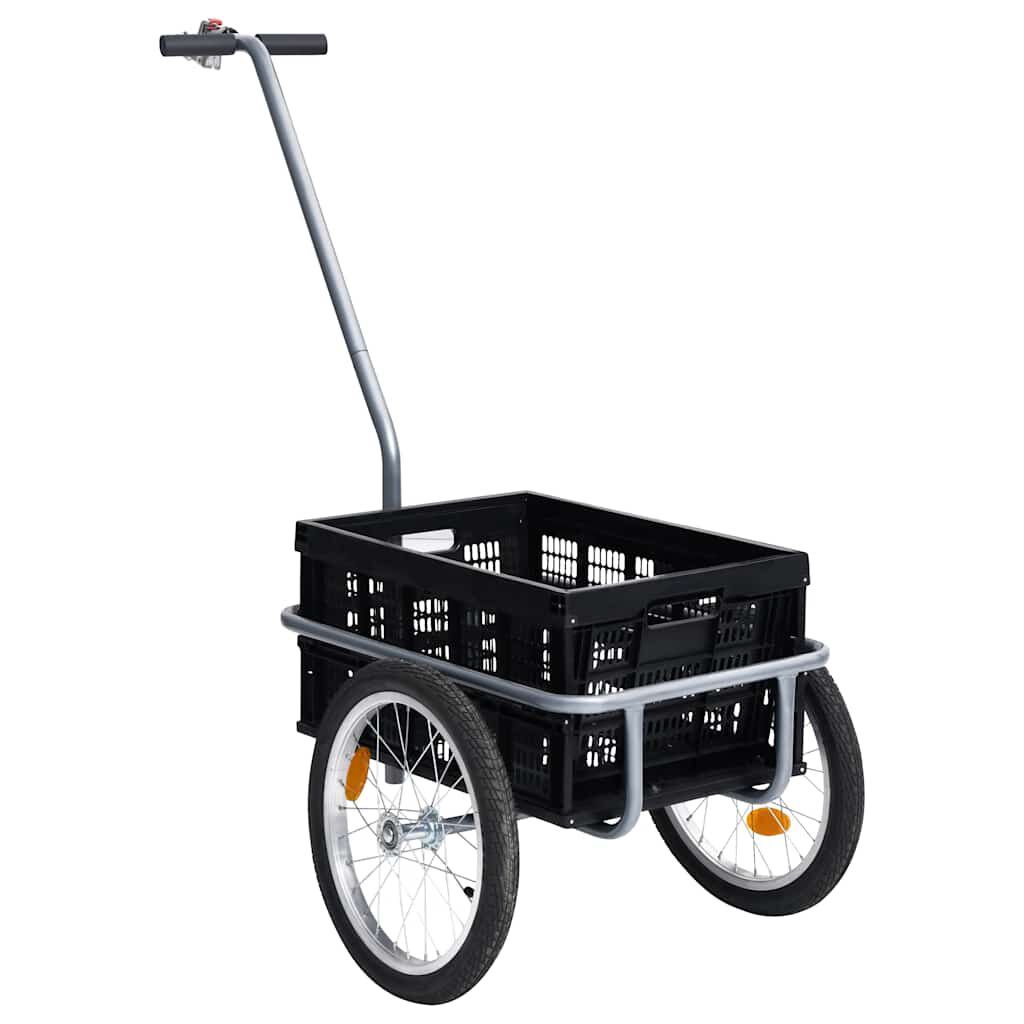 vidaXL 50 L Katlanabilir Taşıma Kutulu Bisiklet Römorku Siyah 150 kg
