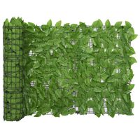 vidaXL Balkon Demiri Perdesi Yeşil Yapraklı 400x75 cm