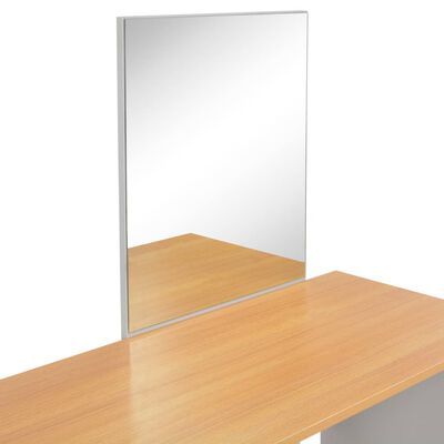 vidaXL Aynalı ve Tabureli Makyaj Masası Gri 104x45x131 cm