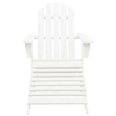 vidaXL Ayak Uzatmalı Bahçe Sandalyesi Ahşap Beyaz