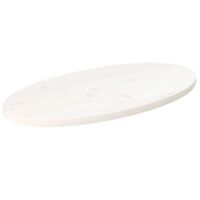vidaXL Masa Tablası Beyaz 60x30x2,5 cm Masif Çam Ağacı Oval