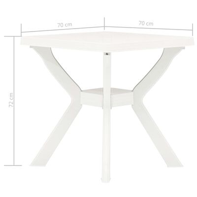 vidaXL Bistro Masası Beyaz 70x70x72 cm Plastik
