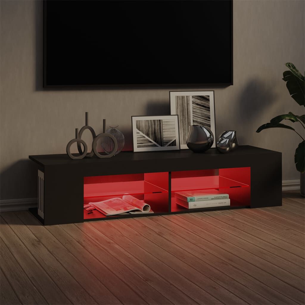 vidaXL LED Işıklı TV Ünitesi Gri 135x39x30 cm