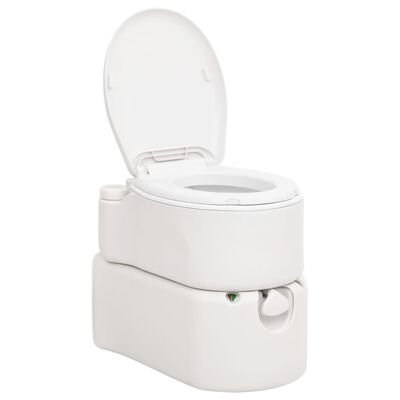 vidaXL Entegre Kamp Tuvaleti Beyaz 24+17 L HDPE ve Emaye