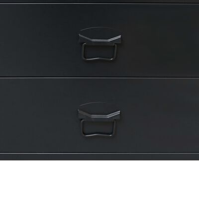 vidaXL Çekmeceli Dolap Siyah 78x40x93 cm Metal Endüstriyel Stil