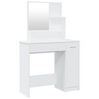 vidaXL Aynalı Makyaj Masası Beyaz 86,5x35x136 cm