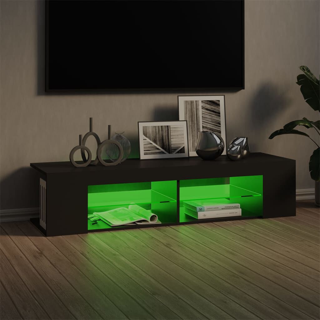 vidaXL LED Işıklı TV Ünitesi Gri 135x39x30 cm