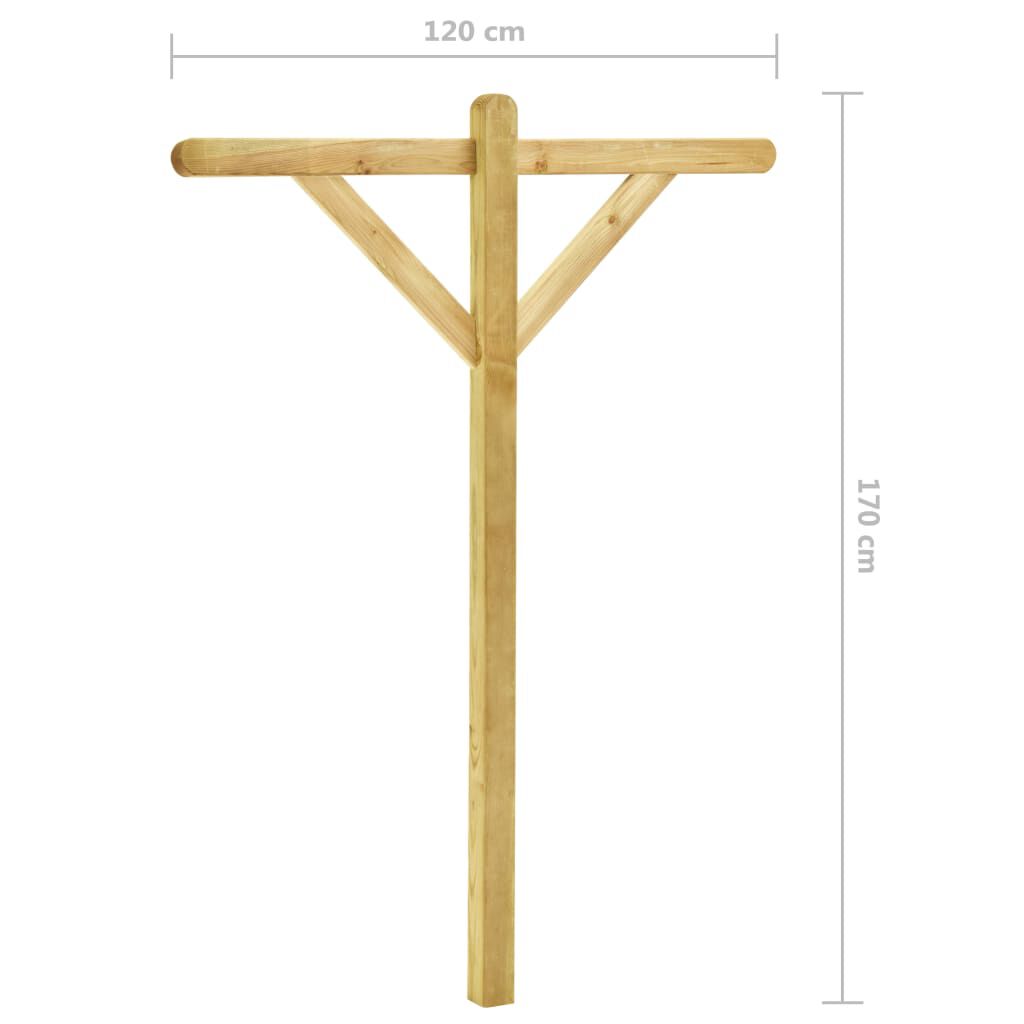 vidaXL Çamaşır Kurutma Askısı 2 Adet 120x170 cm Emprenyeli Çam Ağacı