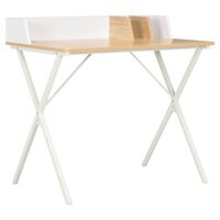 vidaXL Çalışma Masası Beyaz ve Doğal Renk 80x50x84 cm