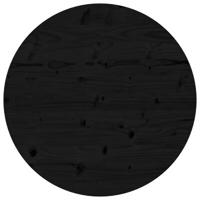 vidaXL Yuvarlak Masa Tablası Siyah Ø90x3 cm Masif Çam Ağacı
